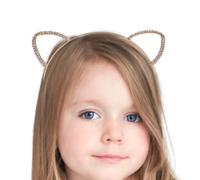 Diadema Orejas De Gato Para Niños - Metal Plata Y Oro Brillante | Accesorio De Pelo Infantil Con Diamantes Falsos | Ideal Para Fiestas Cumpleaños Disfraces Cosplay
