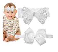 Diadema para bebé | Lazos y diademas para bebé niña - 2 uds. lazos para el pelo para niñas, diademas satén con bordado mariposa, accesorios para el cabello para bebés recién nacidos Hailerio