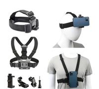 Diadema para cámara de montaje en el pecho del teléfono, kit de 6 clips para película en primera persona