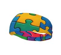 Diadema para correr para hombre, banda para el sudor para mujer, para autismo, rompecabezas, amor, deportes, para correr, baloncesto, fitness
