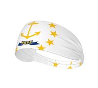 Diadema para Deportes al Aire Libre, Diadema con Estampado de la Bandera del Estado de Rhode Island Que Absorbe el Sudor, para Viajes, Yoga, Ciclismo, Deportes, Fitness elástico.