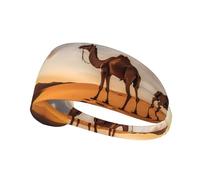 Diadema para deportes al aire libre, yoga, ciclismo, viajes, patrón de camello solitario, absorbe el sudor,