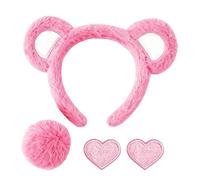 Diadema para disfraz de oso - Accesorios para fotos unisex de felpa con broche en forma de corazón - Disfraz de cabeza de oso | para fiesta, Año Nuevo, diario, al aire libre, Acción de Gracias
