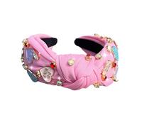 Diadema para el día de San Valentín, diadema anudada para mujer, diademas de San Valentín con decoración de metal, diadema de San Valentín, accesorios del día de San Valentín, diademas de corazón de