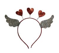 Diadema para el día de San Valentín para mujer con lentejuelas, corazón y ala, delicadas diademas antideslizantes para niñas