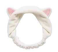 Diadema para el pelo con orejas de gato blanca, súper germinación, bonita diadema para lavado facial, banda de maquillaje, banda para el pelo para mujer, para yoga, durabilidad y atracción