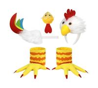Diadema para la Cabeza de Gallo Kit De Accesorios De Disfraz De Animal Con