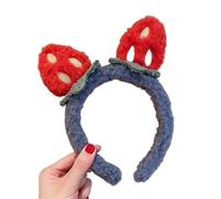 Diadema para maquillarse Otoño e Invierno niña encantadora tridimensional diadema con diseño de fresas for salir a lavarse la cara maquillaje prensa banda for el cabello dulce tocado(Color 3)