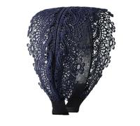 Diadema para mujer, 11 cm de ancho, diademas de encaje vintage, diadema de encaje floral, accesorio para el cabello, elegante banda para el pelo, accesorio para bodas, fiestas de noche, azul