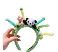Diadema para mujer, bonita diadema de peluche con forma de panda para mujer, para spa, lavado de cara, maquillaje, para sesión de fotos, accesorios para el cabello de Halloween