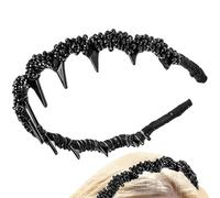 Diadema para mujer - Cintas de pelo de con ajuste alto, diadema vintage con corona dentada para fitness, deportes, bodas, uso diario, fiestas