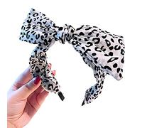 Diadema para mujer, con estampado de leopardo, lazos grandes, lazos para el pelo, accesorios para fotos, fiestas, disfraces, bailes, fiestas, para eventos especiales