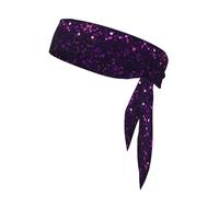 Diadema para mujer con hermoso estampado de brillo morado oscuro, diadema para yoga, cinta para el sudor, diadema de moda, pañuelo para el cabello, tocado para fiestas, correr, entrenar, spa, envolver