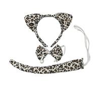 Diadema para mujer, con lentejuelas y orejas de gato, cuello de cola, orejas de animal, aro para el pelo para niños, espectáculos de gatitos, diademas de animales, disfraz de dibujos animados