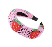Diadema para mujer, con patrón de ganchillo, para mujer, niña, tejida, para spa, aro de pelo, camping, viajes, para tomar fotos