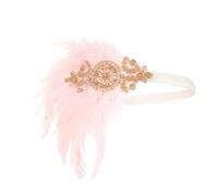 Diadema Para Mujer Con Plumas Diadema de plumas los años 20, tocado corista con cuentas, banda elástica for el cabello pavo real(Color2)