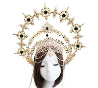 Diadema para mujer, corona con pinchos, cadena de cuentas, corona de rosas, accesorios para fotos, paquete de material de bricolaje, aro de pelo en relieve de lujo