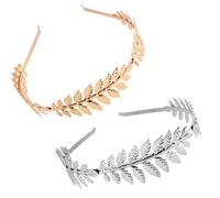 Diadema para mujer de hojas de laurel. Pack de 2 diademas elegantes de diosa griega. Corona dorada y plateada para ocasiones especiales. Tocado de novia o invitada perfecta.