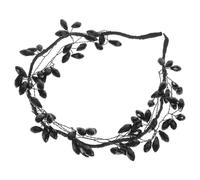Diadema para Mujer de Piedra Sintética Negra, Elegante y Ligera | Acabado Brillante, Cómodo Uso Diario Bordes Suaves, para Peinados Ondulados y Eventos