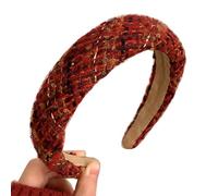 Diadema para mujer, de tela navideña, estética, gruesa, de espuma, para el pelo, estilo casual, estilo francés vintage