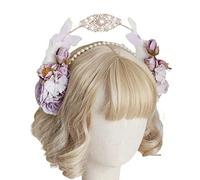 Diadema para mujer, delicada decoración de flores, coronas de boda, diadema duradera con doble capa para mujer, boda, cosplay, fiesta, sesión de fotos