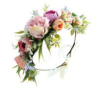 Diadema para mujer, delicada decoración de flores de boda, diademas duraderas con cinta ajustable para mujer, boda, fiesta, sesión de fotos
