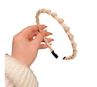 Diadema para mujer, delicada diadema con decoración de perlas, para mujer, estudiantes, para lavar la cara, diadema con forma de lazo, para uso diario