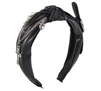 Diadema para mujer, diadema ancha con pinchos, tiaras góticas, punk, diadema de piel sintética, diadema anudada