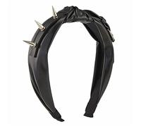 Diadema para mujer, diadema ancha con pinchos, tiaras góticas, punk, diadema de piel sintética, diadema anudada