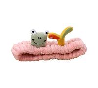 Diadema para mujer, diadema de spa con dibujos animados, bonita diadema de rana, patrón de animales, diademas elásticas para la cabeza para lavar spa, talla M