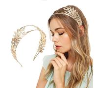 Diadema para mujer, diseño de hojas, corona de laurel, color dorado, para fiestas, disfraz de diosa, elegante, festiva, metal, filigrana, romana, griega, dama de honor, carnaval
