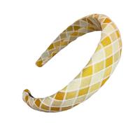 Diadema para mujer, diseño retro a cuadros, relleno grueso, tela suave, accesorio para el cabello