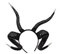 Diadema para mujer, gótico, punk, para mujer, antílope, cuerno de oveja, animal del bosque, cosplay, aro para el pelo H