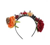 Diadema para mujer, hecha a mano, con diseño de calavera de rosa, para Halloween, fiesta, Navidad, accesorios creativos para el cabello gótico
