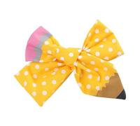 Diadema para profesor, lápiz amarillo, accesorio para el regreso a la escuela, accesorio para el pelo | Bonitos clips para el pelo con lazo, bonita diadema para sombreros de estudiante