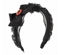 Diadema plisada para mujer, diadema negra, diadema punk