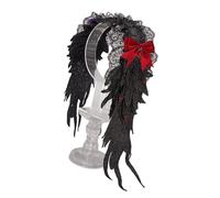Diadema punk con alas de ángel, accesorio para el pelo de anime punk oscuro, ajustable, para mujeres, adolescentes, bailes de máscaras, fiesta gótica, ala de ángel
