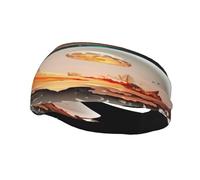 Diadema resistente al sudor que simboliza dos mundos (día y noche), pañuelo deportivo de moda, banda transpirable para el cabello, diademas de fitness que absorben el sudor para mujeres y hombres.