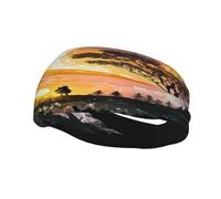 Diadema resistente al sudor que simboliza dos mundos (día y noche), pañuelo deportivo de moda, banda transpirable para el cabello, diademas de fitness que absorben el sudor para mujeres y hombres.