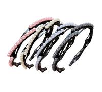 Diadema retráctil - 4 aros portátiles para el pelo, diadema plegable antideslizante, aro portátil compacto para mujeres y niñas, lavado de maquillaje, viajes al aire libre