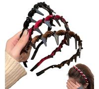 Diadema Retro de Calavera con Perlas - Diadema con Aro para Dientes con Perlas Artificiales y Cristales para Mujer, Ideal para Bodas, Fiestas y Diario (3 PCS-B)