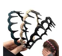 Diadema Retro de Calavera con Perlas - Diadema con Aro para Dientes con Perlas Artificiales y Cristales para Mujer, Ideal para Bodas, Fiestas y Diario (3 PCS-C)