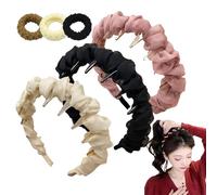 Diadema retro de perlas de calavera alta, diadema vintage de perlas artificiales de alto cráneo, efecto craneal esponjoso de 1 segundo, dientes antideslizantes dentados para un uso diario elegante