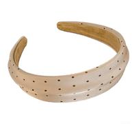 Diadema retro de satén de lunares para mujer, banda de 3,3 cm de ancho, accesorios para el cabello de estilo coreano para ocasiones, para occidental, versátil, para ganadero, para impresionante