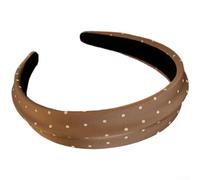 Diadema retro de satén de lunares para mujer, banda de 3,3 cm de ancho, accesorios para el cabello de estilo coreano para ocasiones, para occidental, versátil, para ganadero, para impresionante