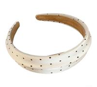 Diadema retro de satén de lunares para mujer, banda de 3,3 cm de ancho, accesorios para el cabello de estilo coreano para ocasiones, para occidental, versátil, para ganadero, para impresionante