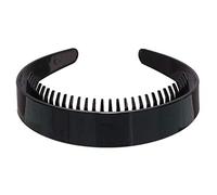 Diadema sencilla con dientes para el pelo, color negro, invisible, no deslizante, para peinar el pelo