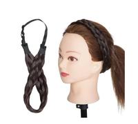 Diadema sintética de 3 tamaños de ancho con trenzas y cinturón ajustable, estilo bohemio, for mujer, 10 pulgadas de largo Look Elegante Chic(L-2)
