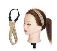 Diadema sintética de 3 tamaños de ancho con trenzas y cinturón ajustable, estilo bohemio, for mujer, 10 pulgadas de largo Look Elegante Chic(M-24)