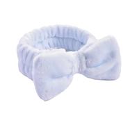 Diadema Skincare 2 uds. Diademas con lazo liso for mujer, forro polar Coral, maquillaje, lavado de cara(Light Blue)
